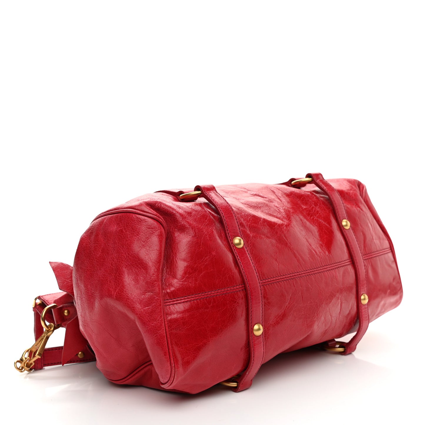 Vitello Lux Satchel Bag Red