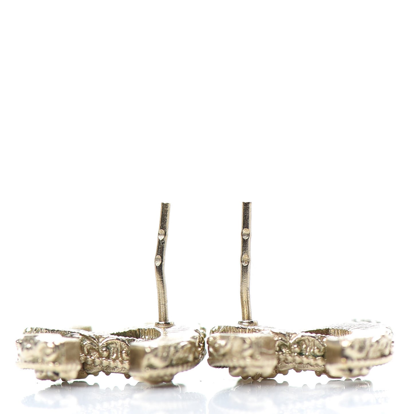 Enamel CC Baroque Earrings Black Gold