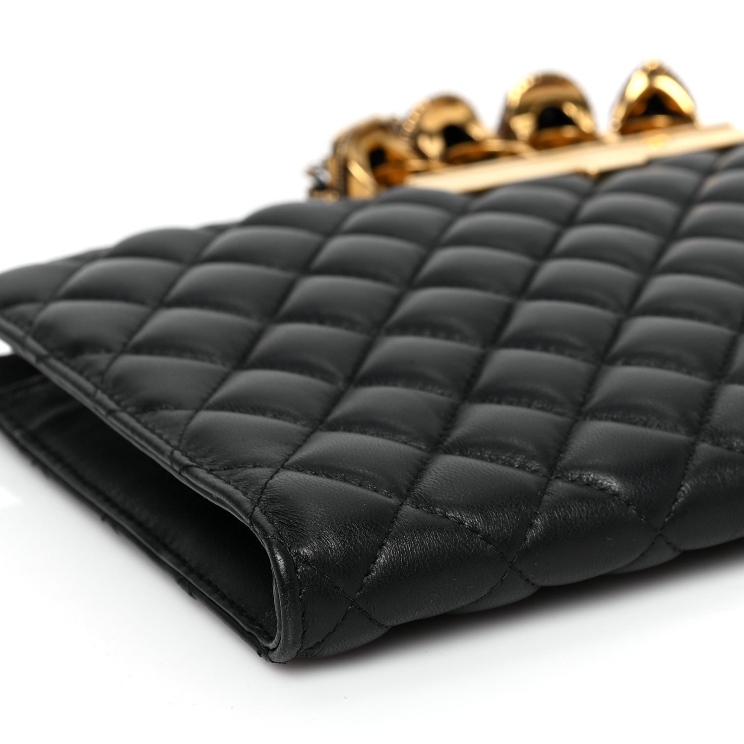 Alexander McQueen Nappa Quilted Knuckle Flat Clutch Black 7 of 8