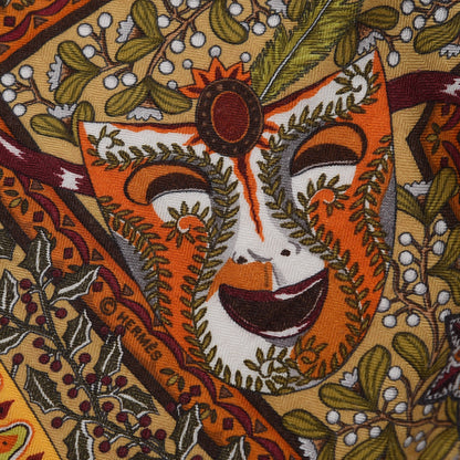 Hermes Cashmere Silk Axis Mundi Shawl 140 6 of 7