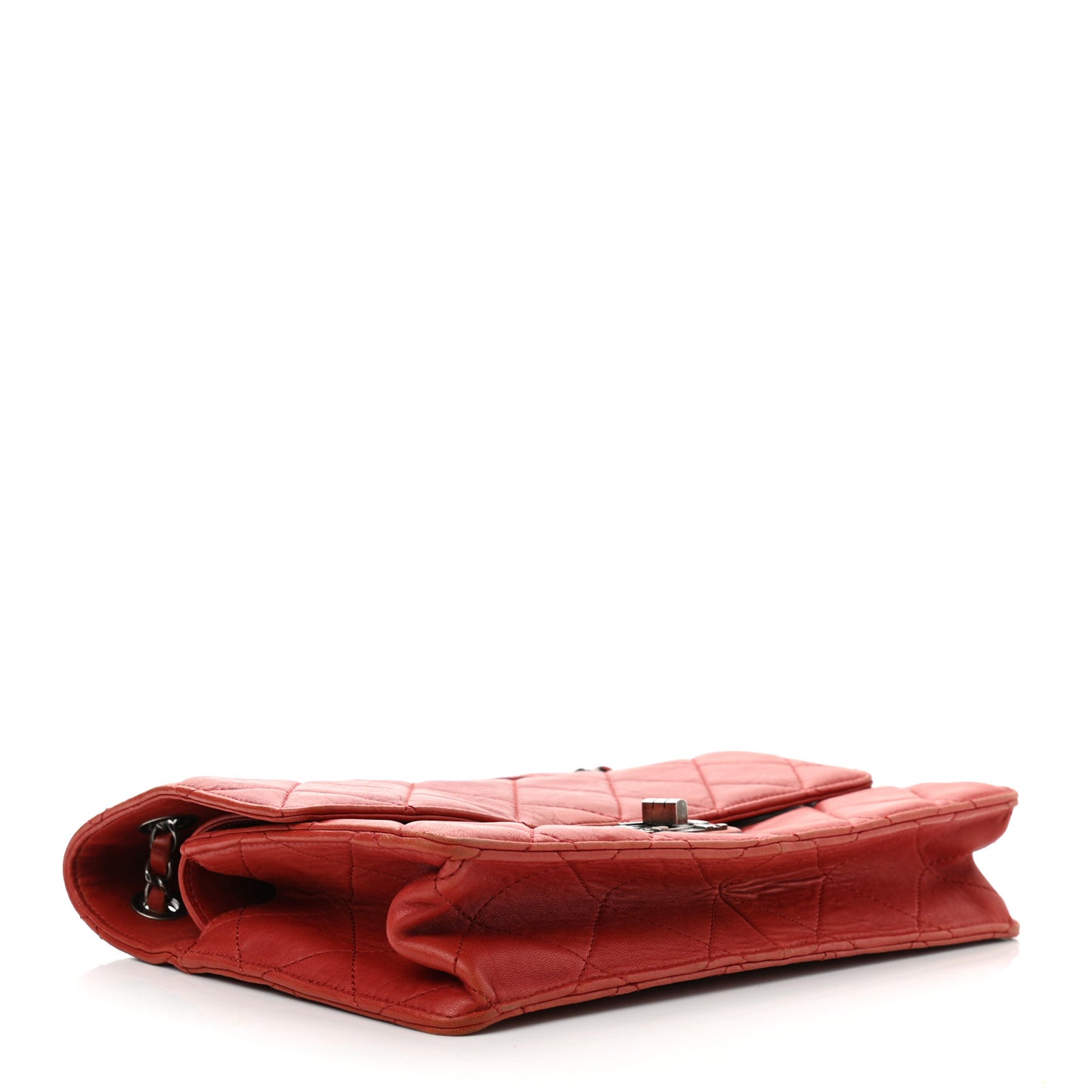 Washed Lambskin Jumbo Take Away Flap Red