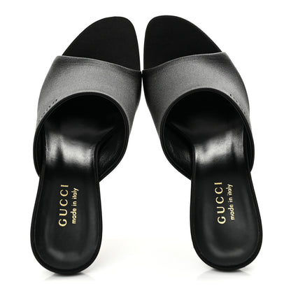 Gucci Raso Seta Logo Sandal Pumps 38 Black 2 of 10
