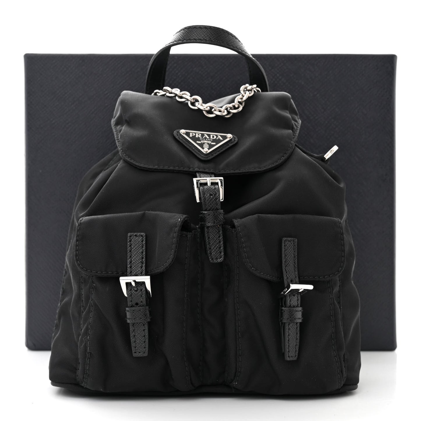 Nylon Vela Mini Crossbody Backpack Black