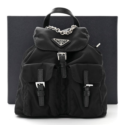 Prada Nylon Vela Mini Crossbody Backpack Black 14 of 14