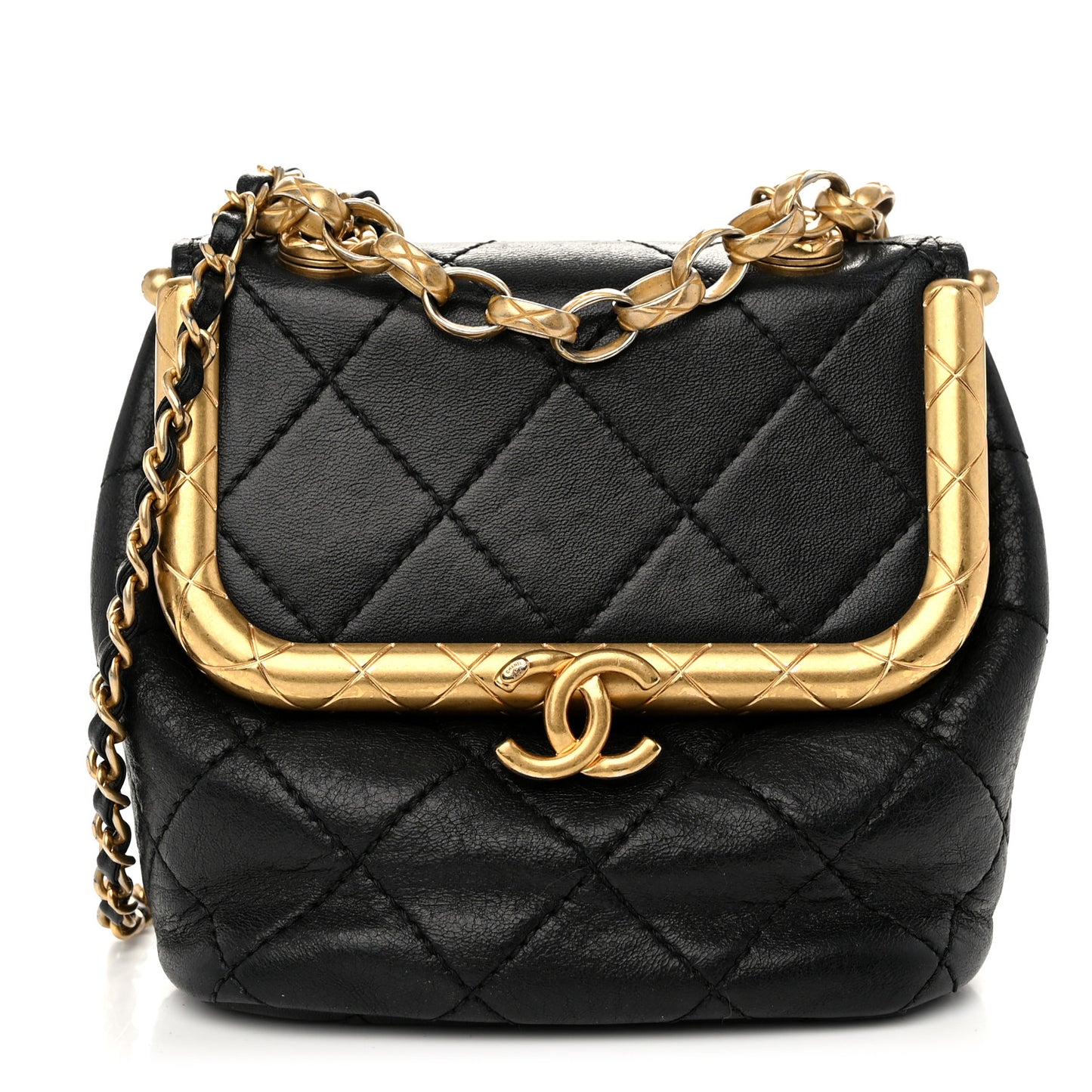 Lambskin Quilted Small My Crush Bag Black