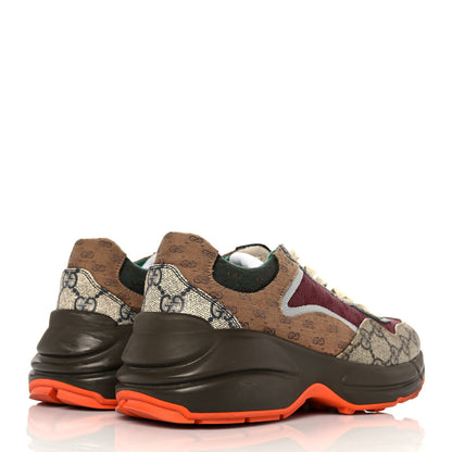 Gucci GG Supreme Monogram Mix Monogram Womens Rhyton Sneakers 37 Bordeaux Beige Ebony 4 of 8