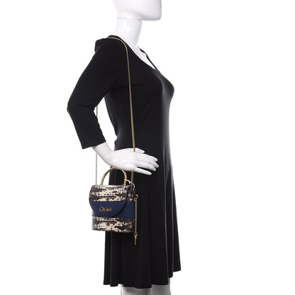 Chloe Lizard Embossed Calfskin Small Aby Lock Captive Blue 2 of 9