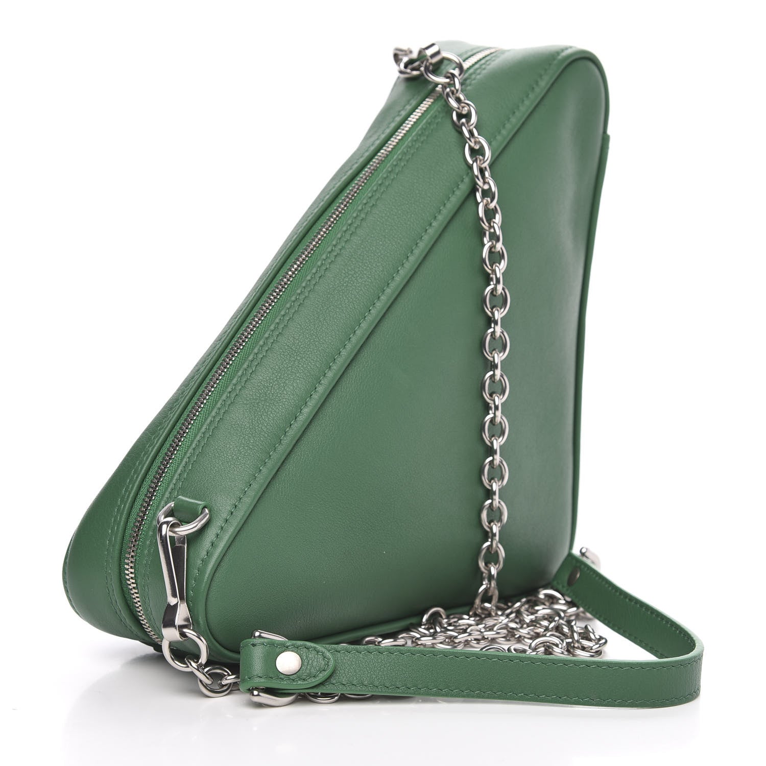 Balenciaga Shiny Day Calfskin Triangle Crossbody XS Vert Irlandais 3 of 9