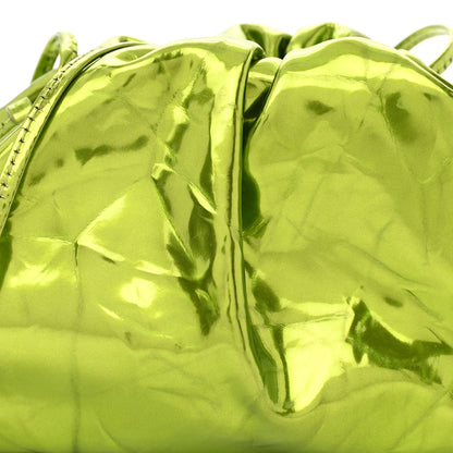 Bottega Veneta Metallic Crushed Calfskin The Mini Pouch Chlorophyll 8 of 12