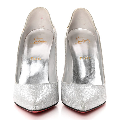 Christian Louboutin Glitter Specchio Hot Chick 100 Pumps 40.5 Silver 2 of 15