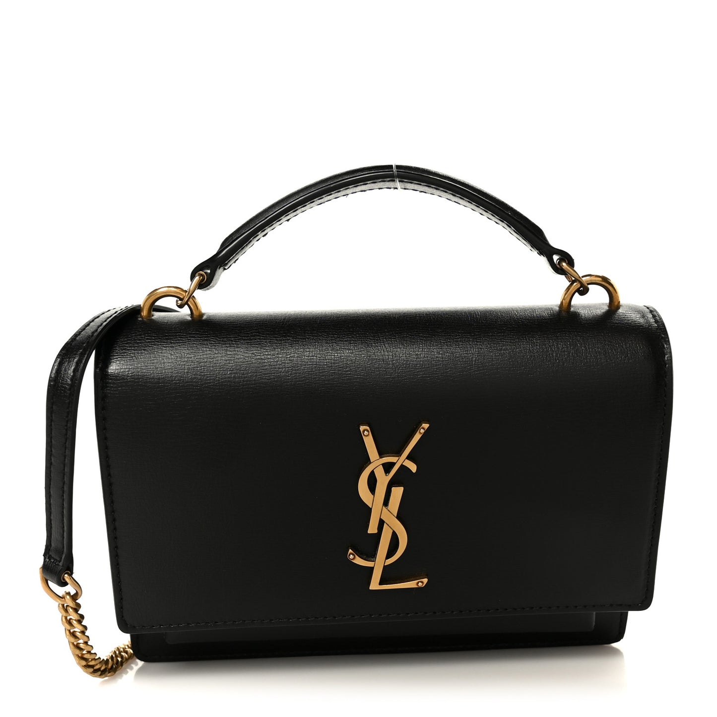 Calfskin Monogram Sunset Chain Wallet  Sunset Black