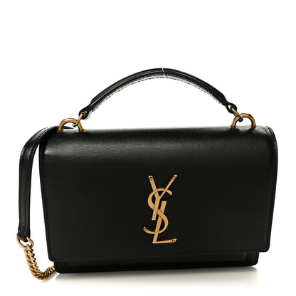 Saint Laurent Calfskin Monogram Sunset Chain Wallet  Sunset Black 1 of 10