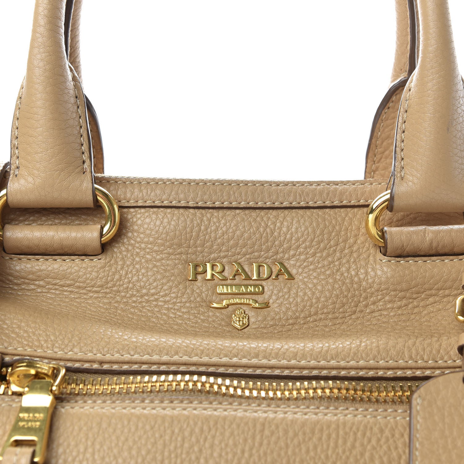 Prada Vitello Daino Shopping Satchel Sughero 9 of 9