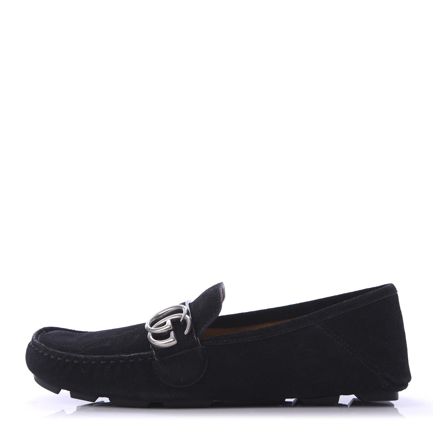 Suede Mens Driver Queen Loafers 5 Black