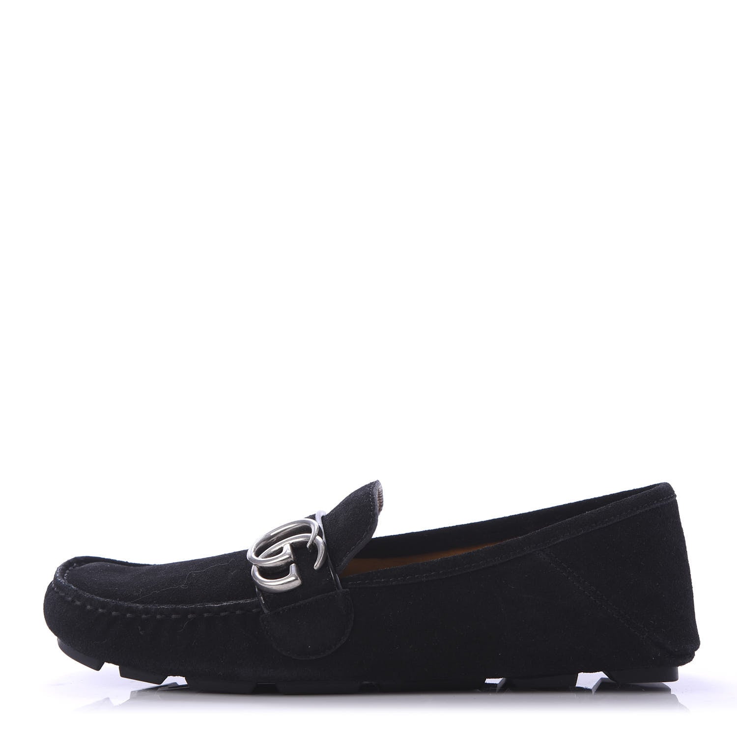 Gucci Suede Mens Driver Queen Loafers 5 Black 1 of 10