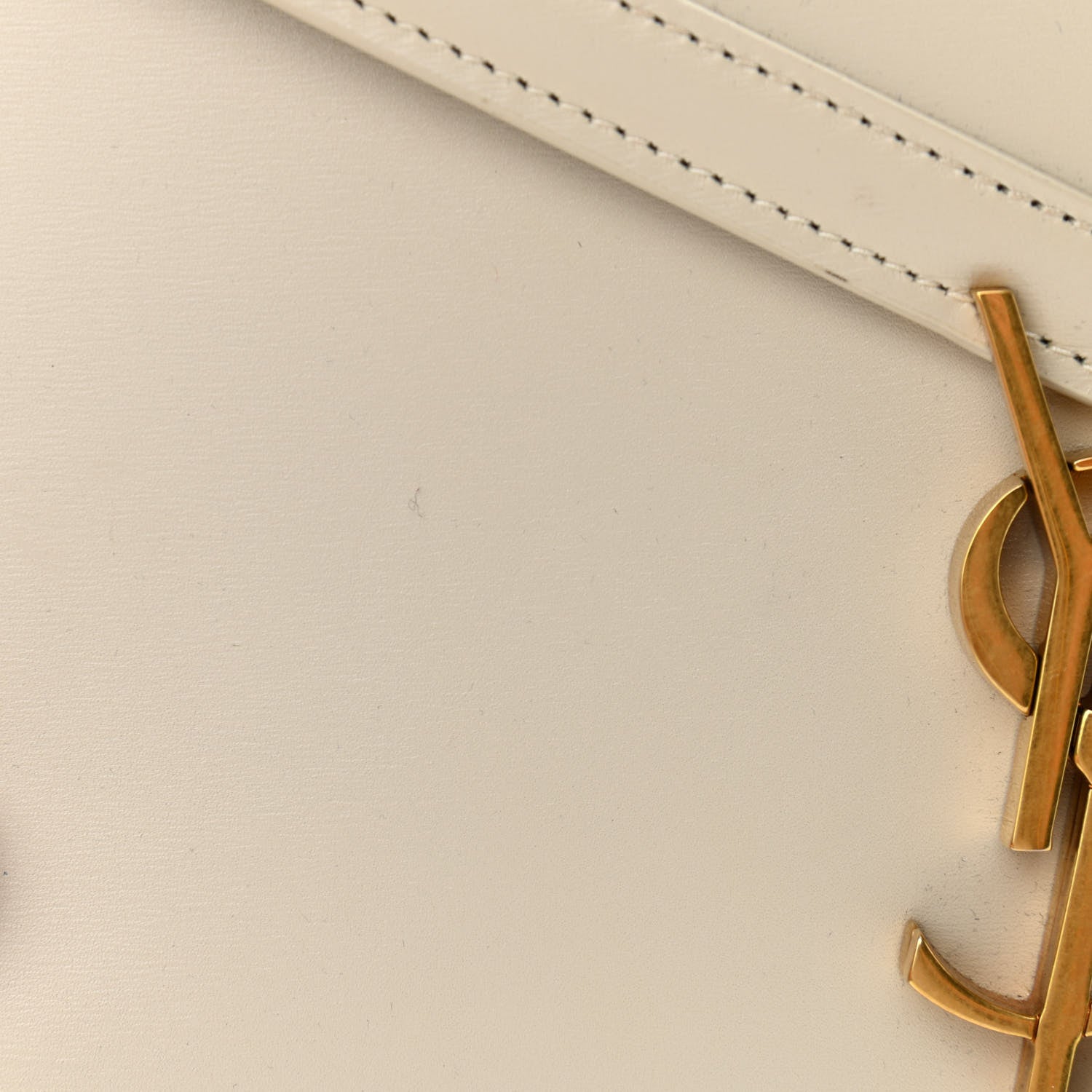 Saint Laurent Calfskin Monogram Cassandra Clasp Bag Porcellana 12 of 14