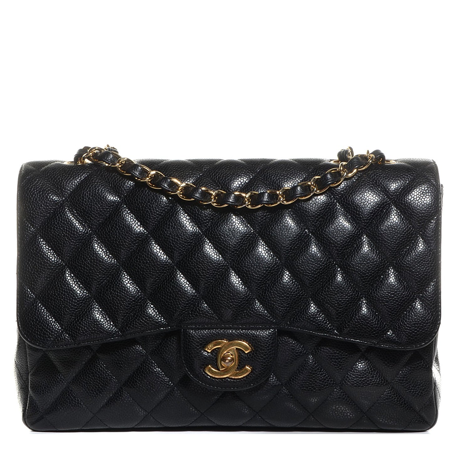 Caviar Quilted Jumbo Single Flap Black