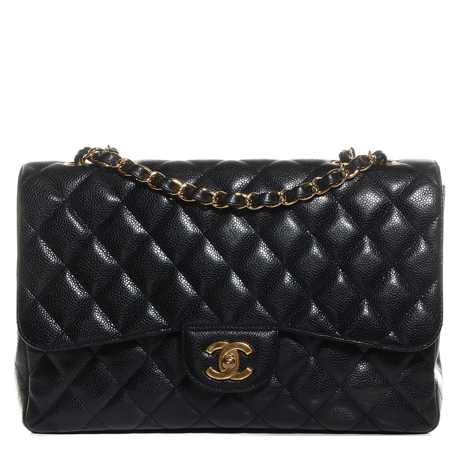 Chanel Caviar Quilted Jumbo Single Flap Black 1 of 8