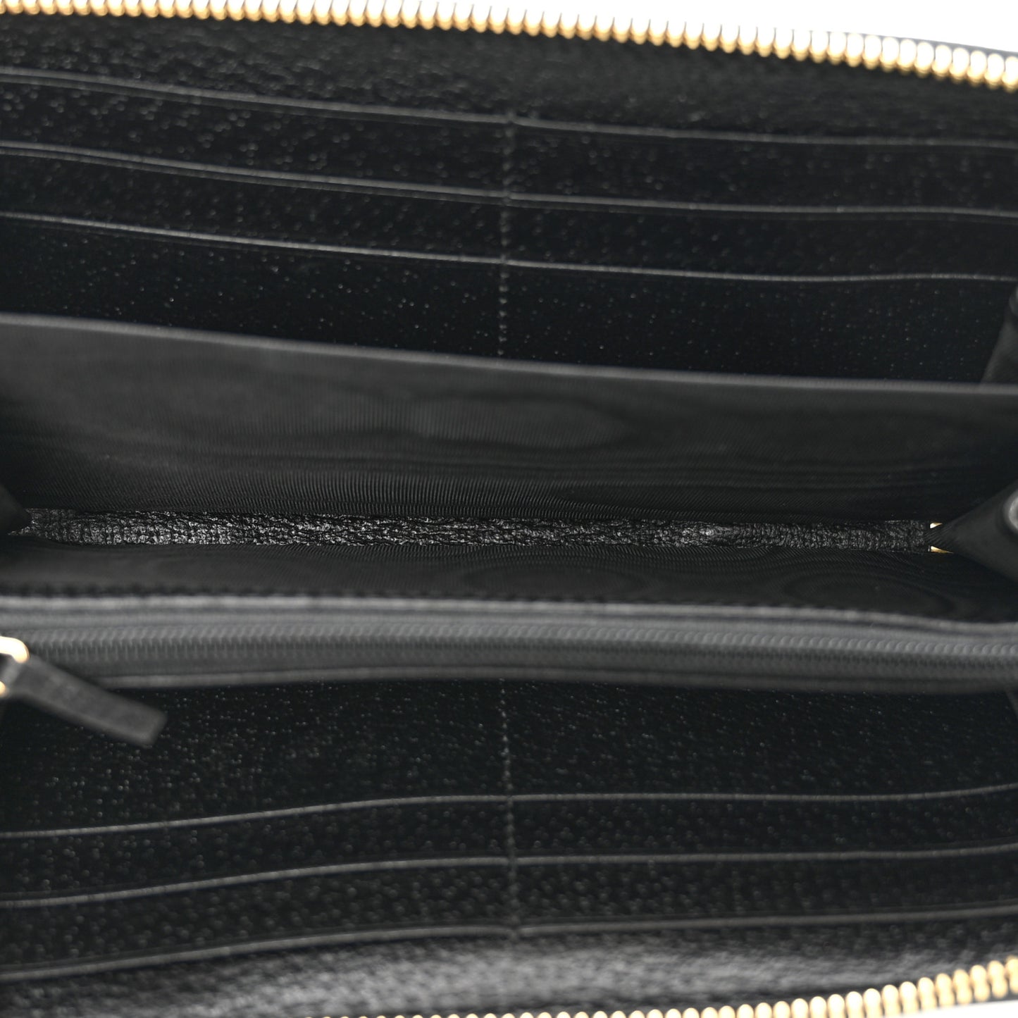 Calfskin Web Ophidia Zip Around Wallet Black