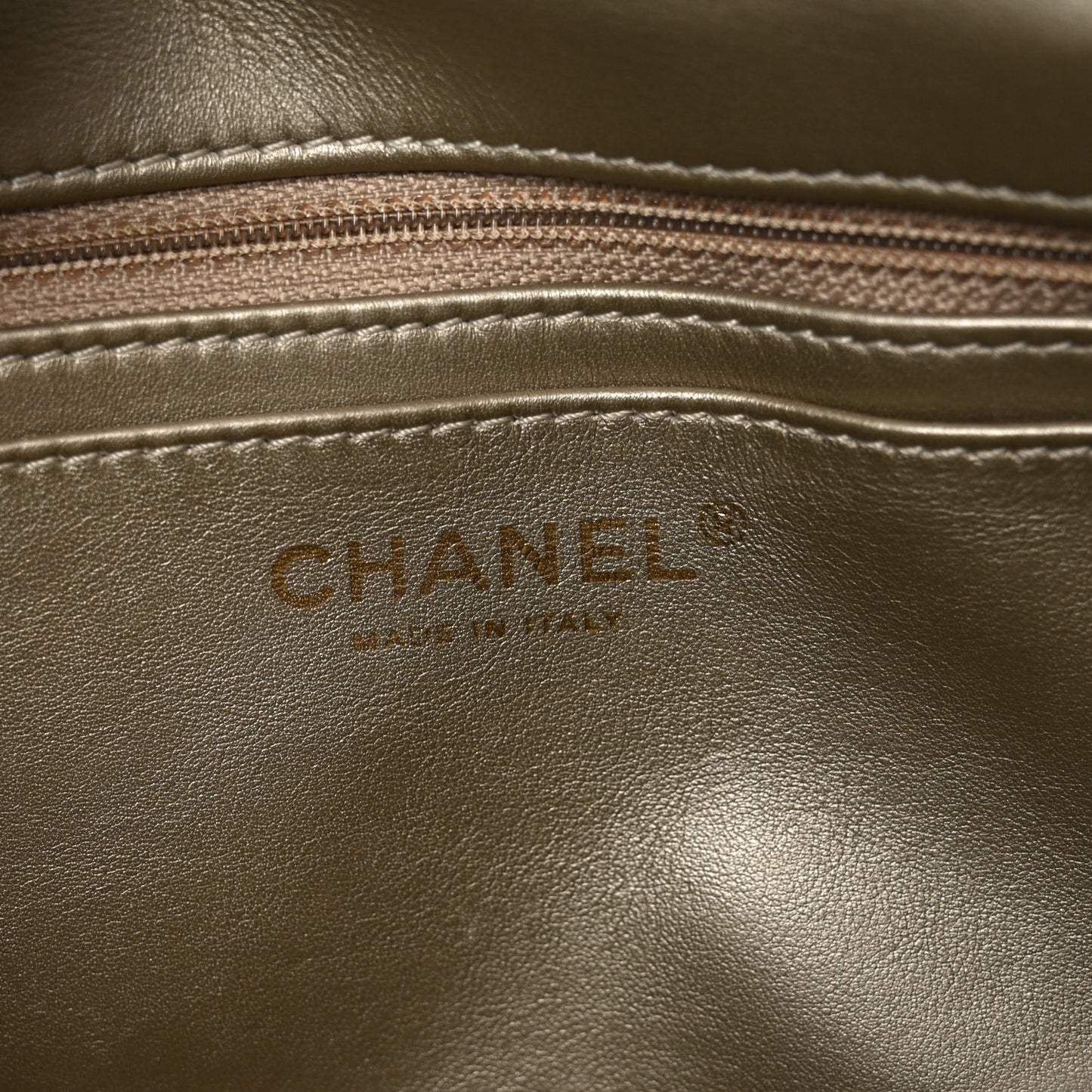 Metallic Snakeskin Jumbo Single Flap Light Gold Bronze