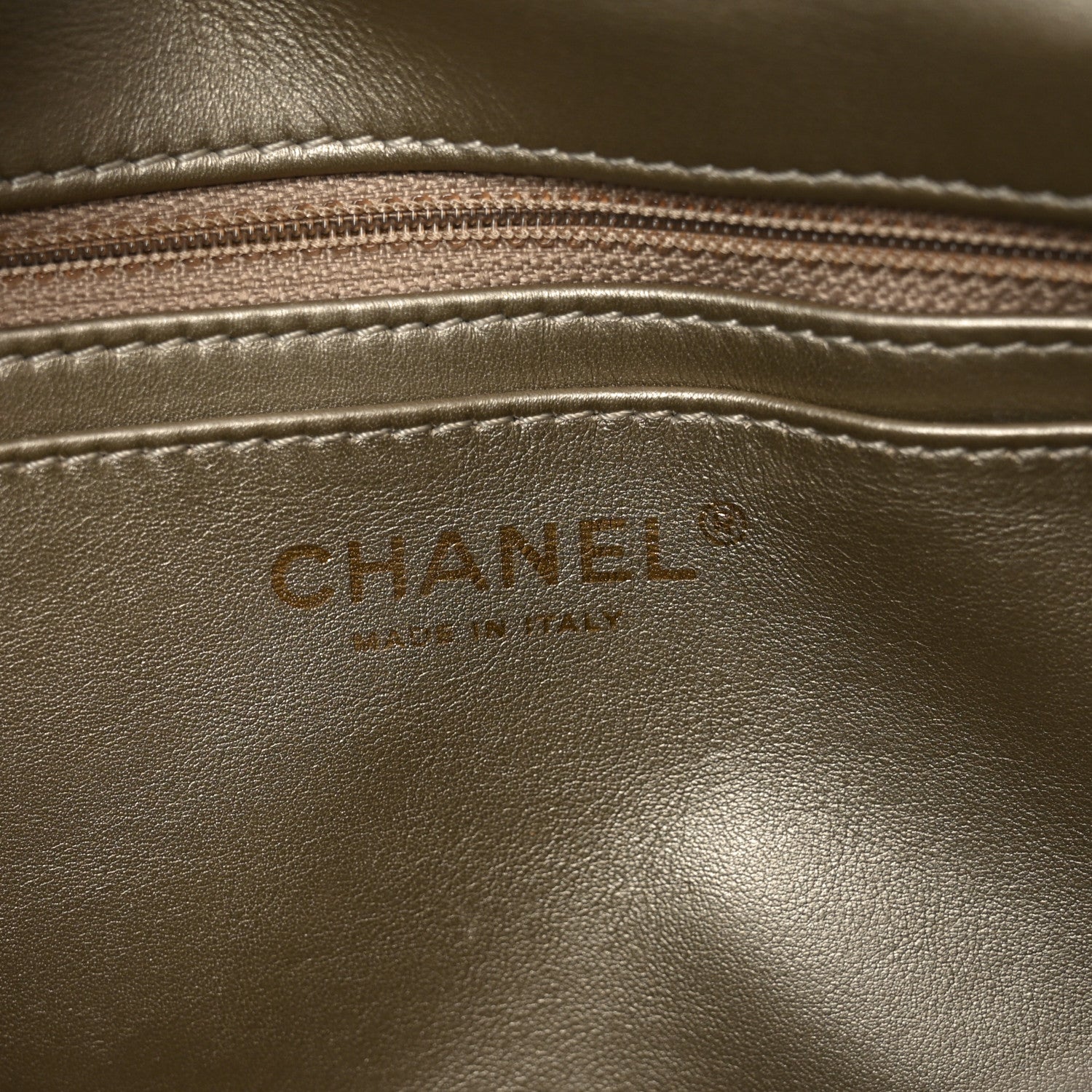 Chanel Metallic Snakeskin Jumbo Single Flap Light Gold Bronze 6 of 10