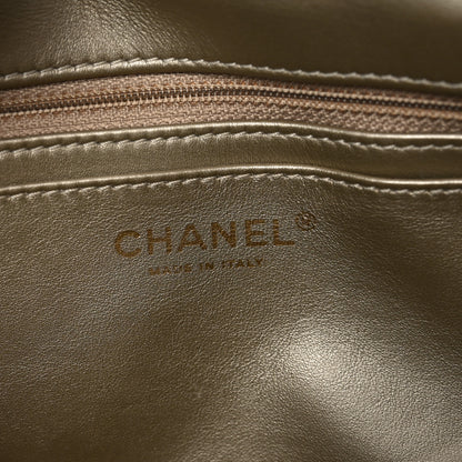 Chanel Metallic Snakeskin Jumbo Single Flap Light Gold Bronze 6 of 10