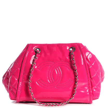 Chanel Vinyl Lipstick Ligne Large Accordion Tote Hot Pink 1 of 7