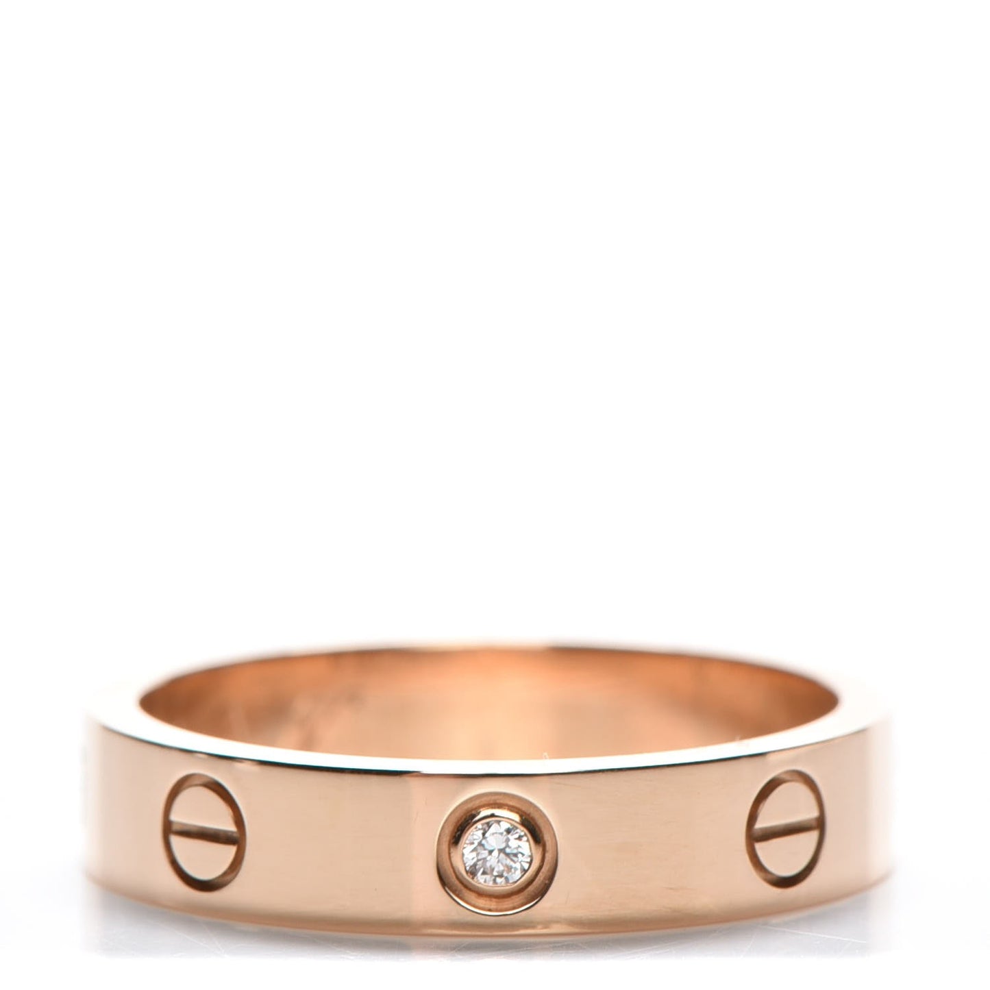 18K Pink Gold Diamond 4mm LOVE Ring 54 7