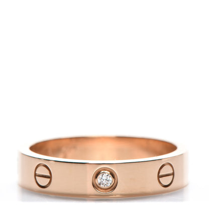Cartier 18K Pink Gold Diamond 4mm LOVE Ring 54 7 1 of 6