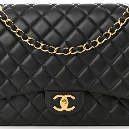 Chanel Lambskin Quilted Maxi Double Flap Black 8 of 14