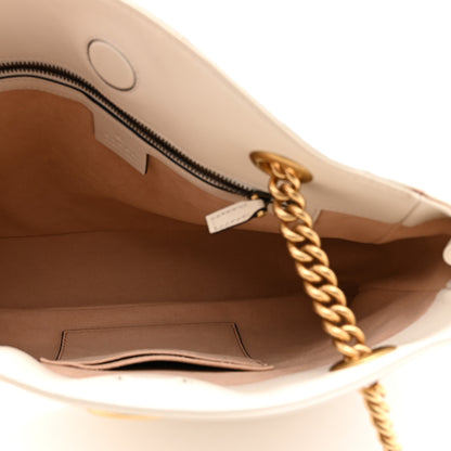 Gucci Calfskin Matelasse Medium GG Marmont Open Top Shoulder Bag White 5 of 12