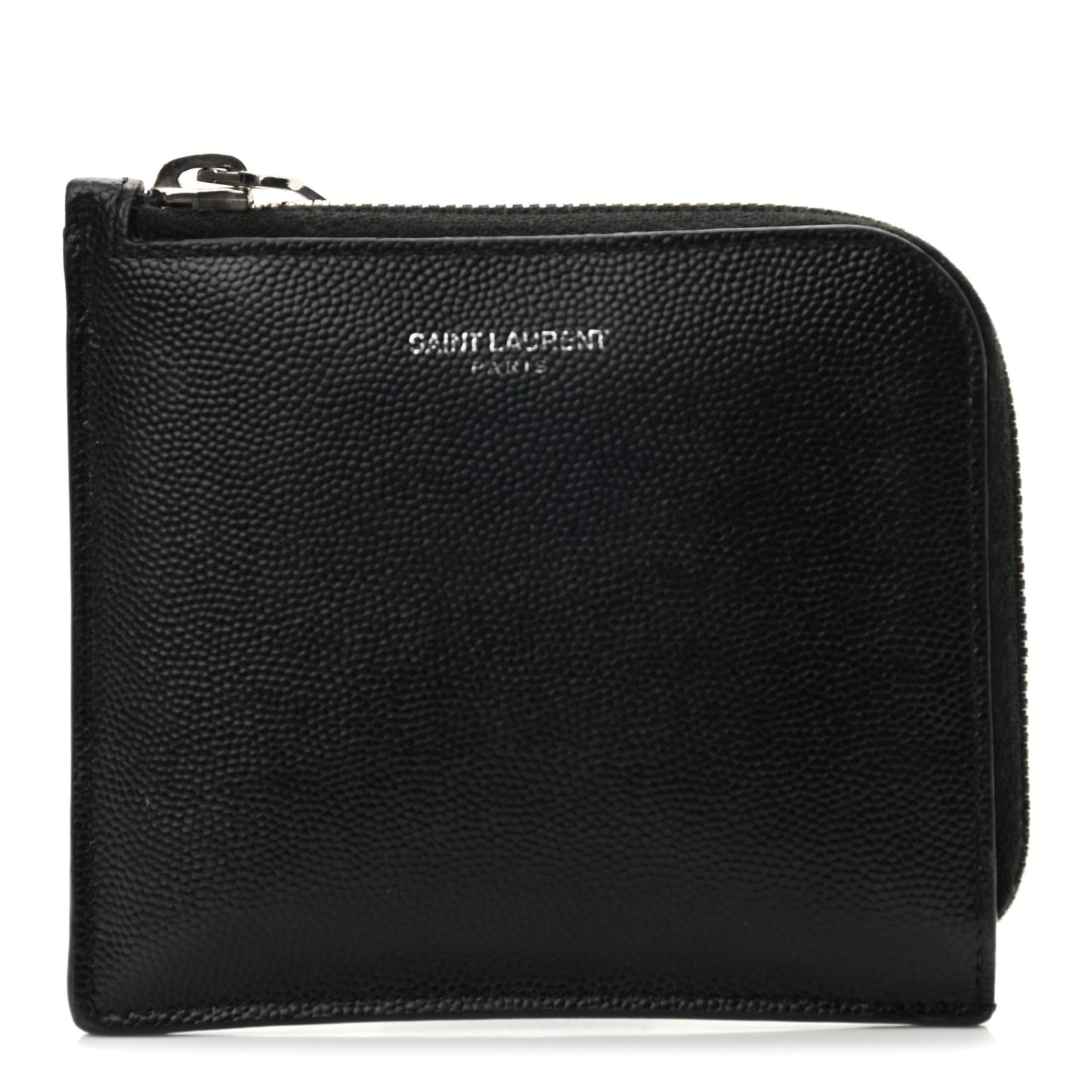 Calfskin Rider California Zipped Coin Pouch Wallet Black