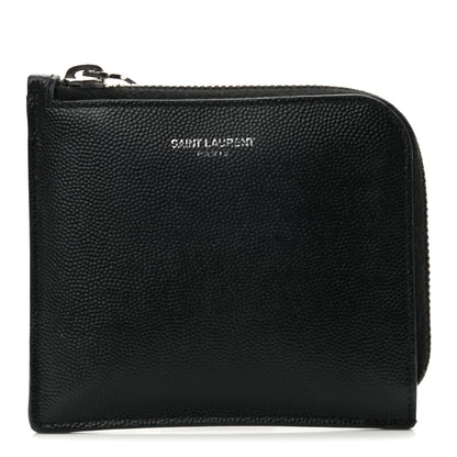 Saint Laurent Calfskin Rider California Zipped Coin Pouch Wallet Black 1 of 10