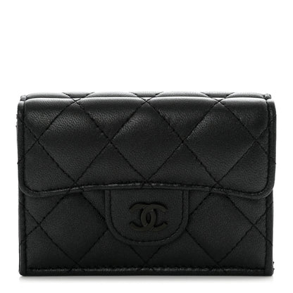 Chanel Lambskin Quilted Double Flap Wallet So Black 1 of 8
