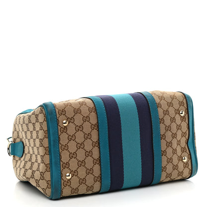 Gucci Monogram Vintage Web Medium Boston Teal 3 of 9