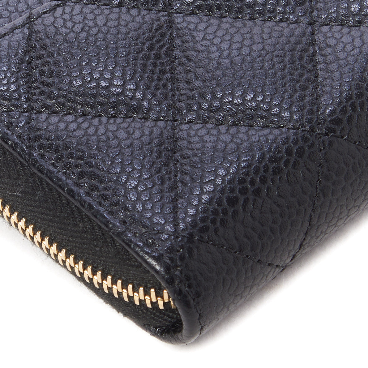 Caviar Quilted Zip Coin Purse Black