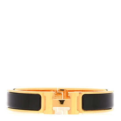 Hermes Enamel Narrow Clic Clac H Bracelet PM Black 1 of 5