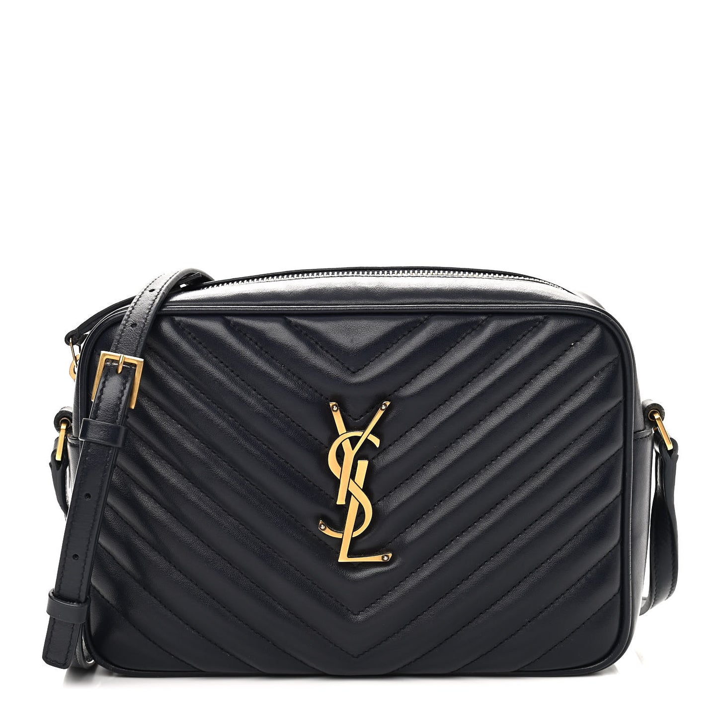 Calfskin Matelasse Monogram Lou Camera Bag Navy