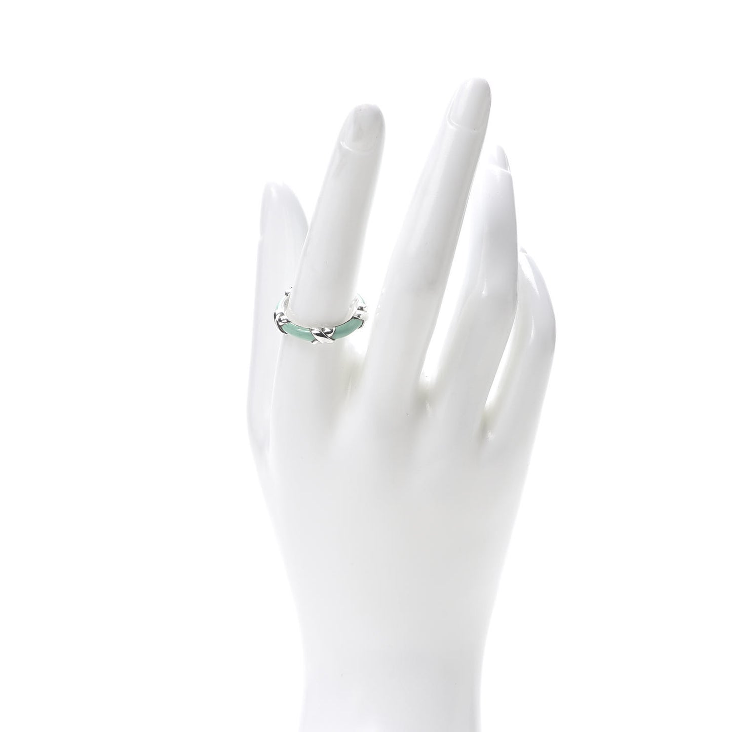 Sterling Silver Enamel Signature X Ring 58 8.5