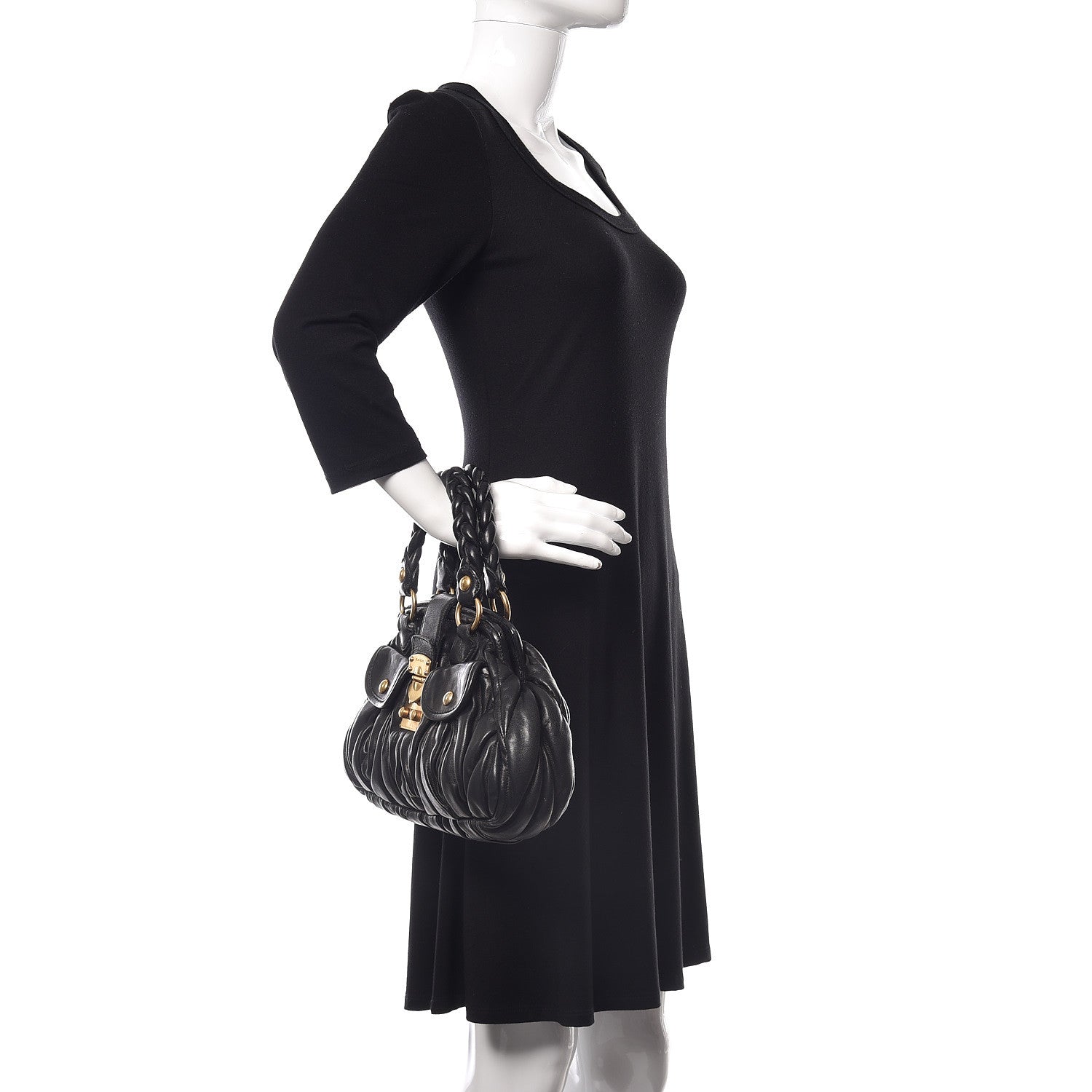Miu Miu Nappa Matelasse Coffer Frame Tote Black 2 of 11