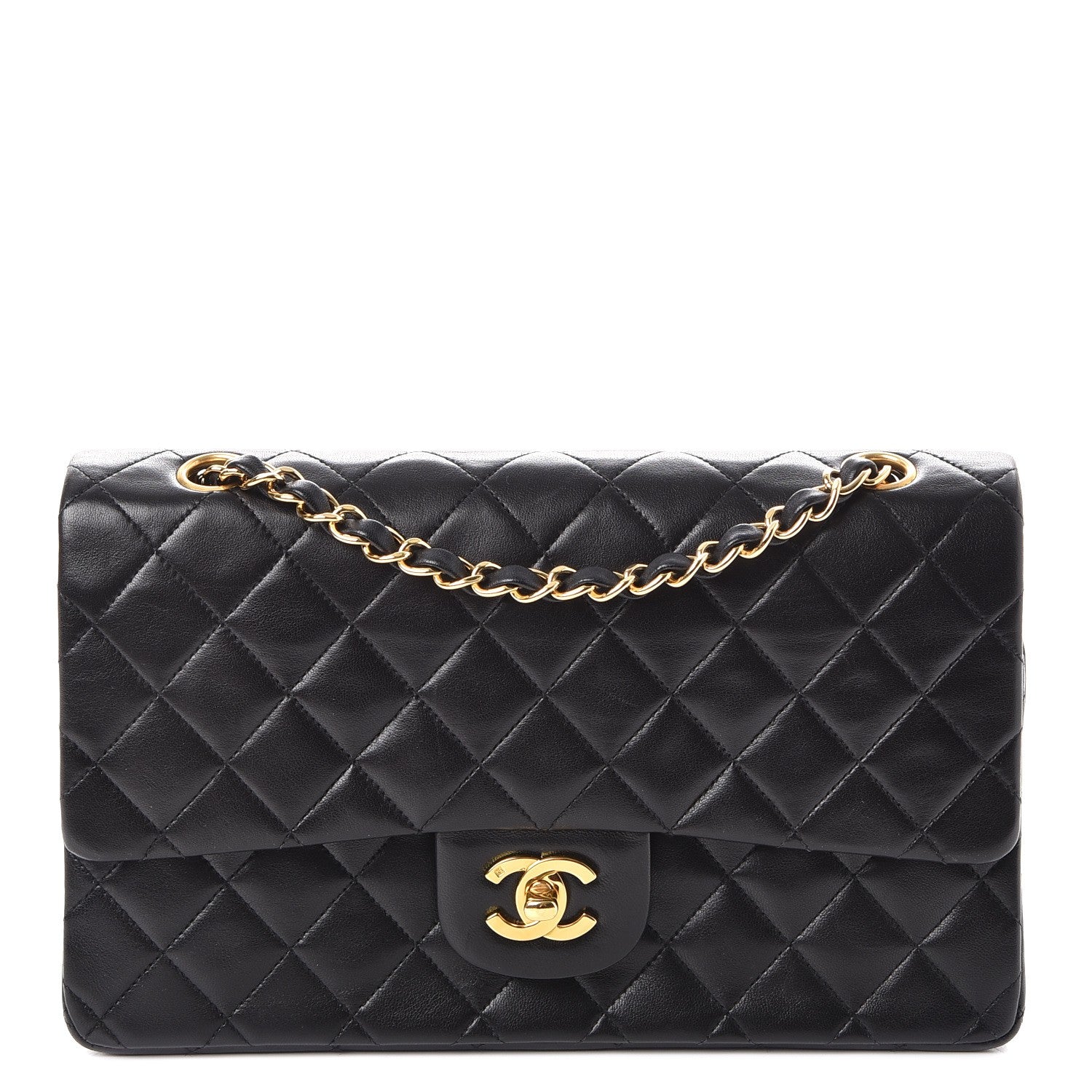 Chanel Lambskin Quilted Medium Double Flap Black 1 of 10