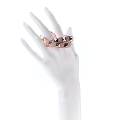 Valentino Garavani Vitello Rockstud Double Wrap Bracelet Poudre 2 of 6