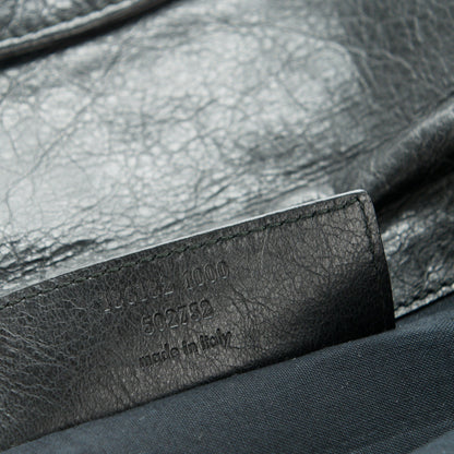 Balenciaga Agneau Giant 21 Silver Hardware Envelope Clutch Black 7 of 8