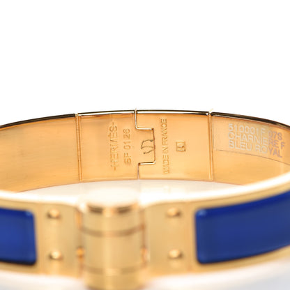 Hermes Enamel Charniere Uni Narrow Hinged Bracelet S Bleu Royal 4 of 4