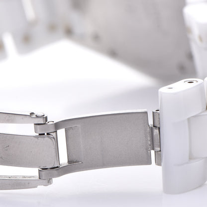 Chanel Stainless Steel Ceramic Diamond 38mm J12 Automatic Watch White 7 of 9