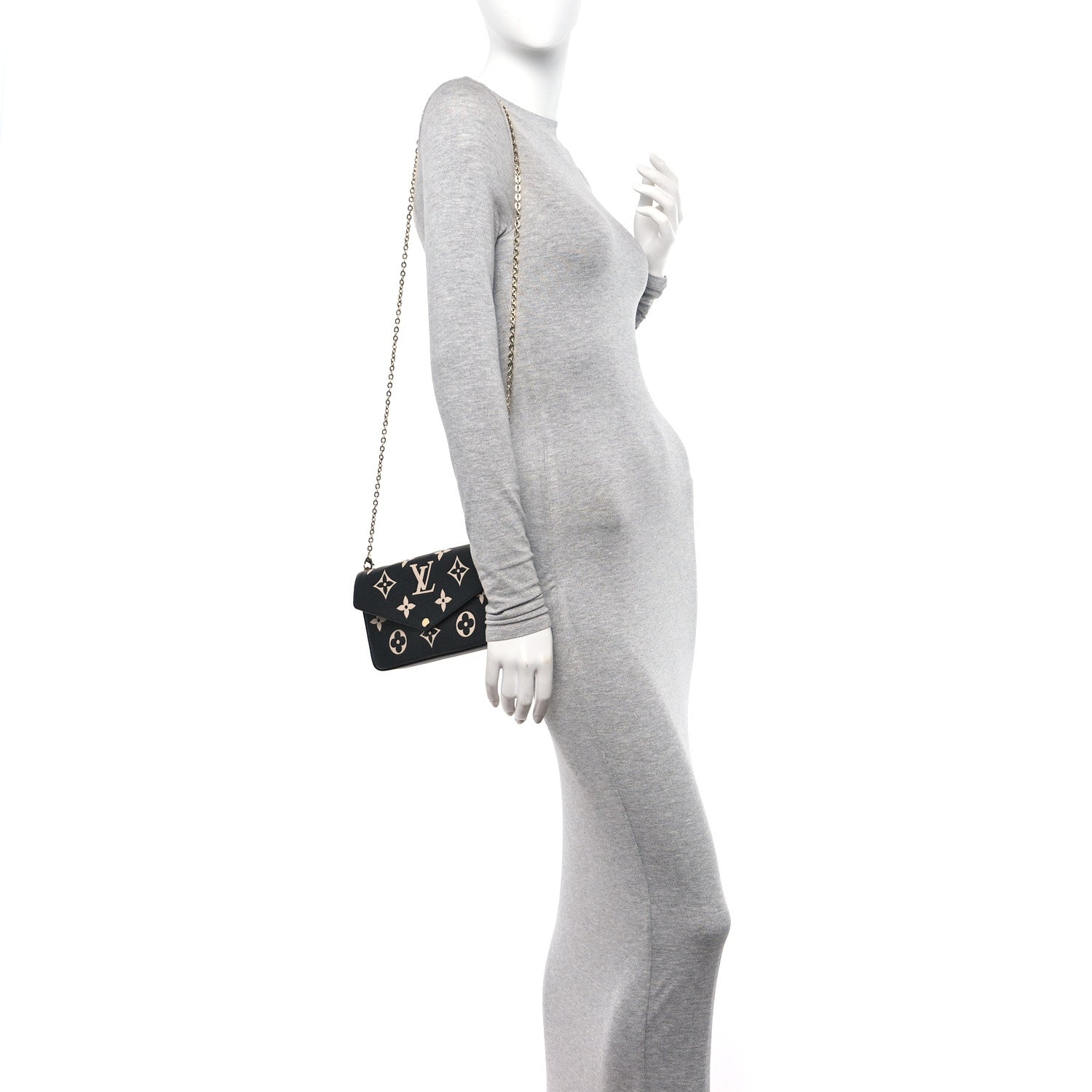 Louis Vuitton Empreinte Monogram Giant Felicie Pochette Black Beige 2 of 14
