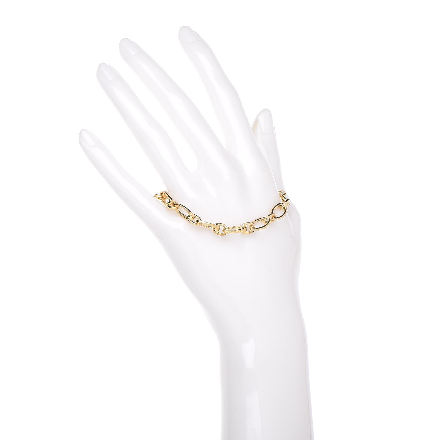 Tiffany 18K Yellow Gold Clasping Oval Link Bracelet 2 of 4