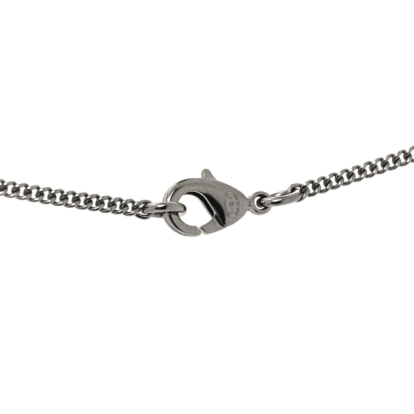 Ruthenium Crystal CC Moon Pendant Necklace