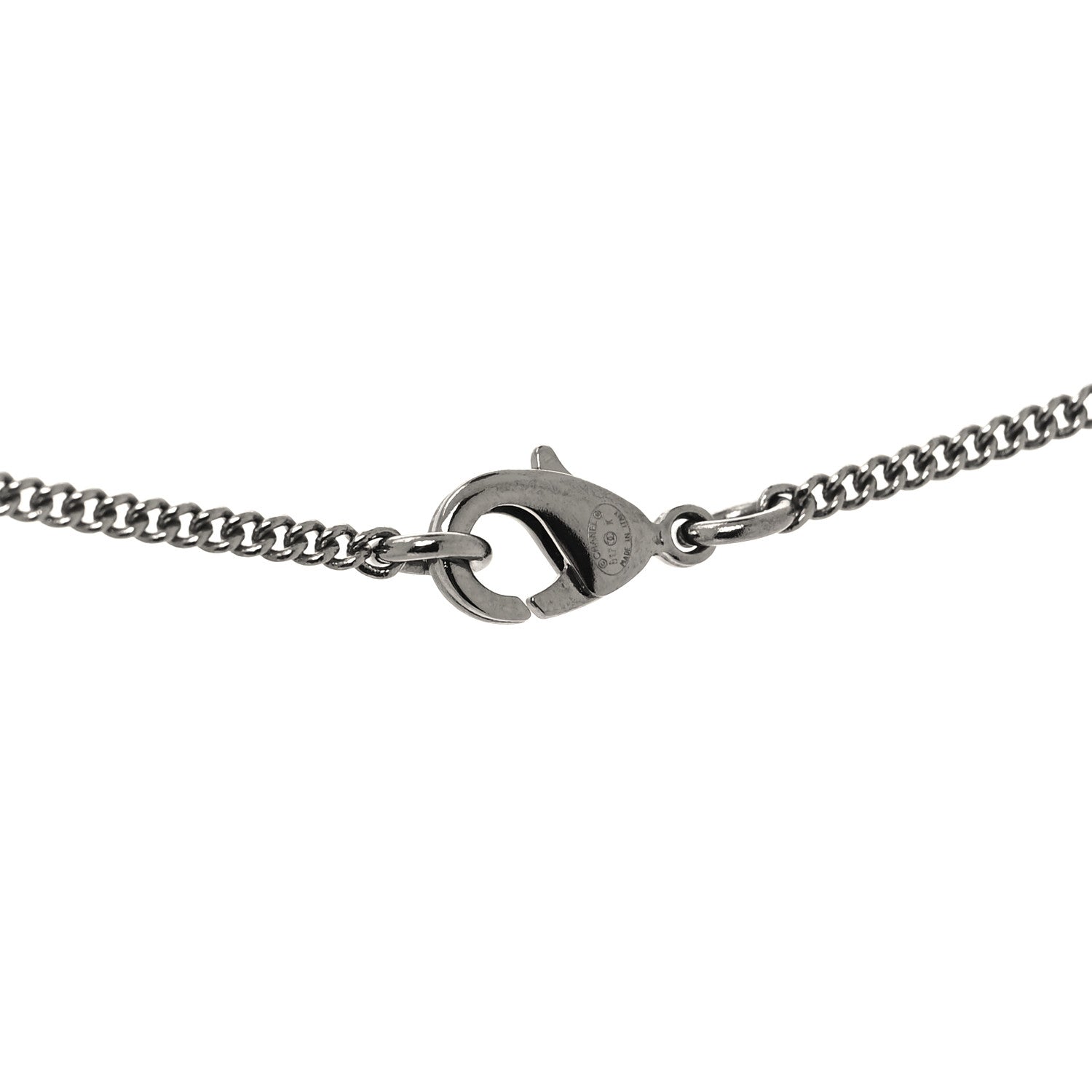Chanel Ruthenium Crystal CC Moon Pendant Necklace 4 of 4