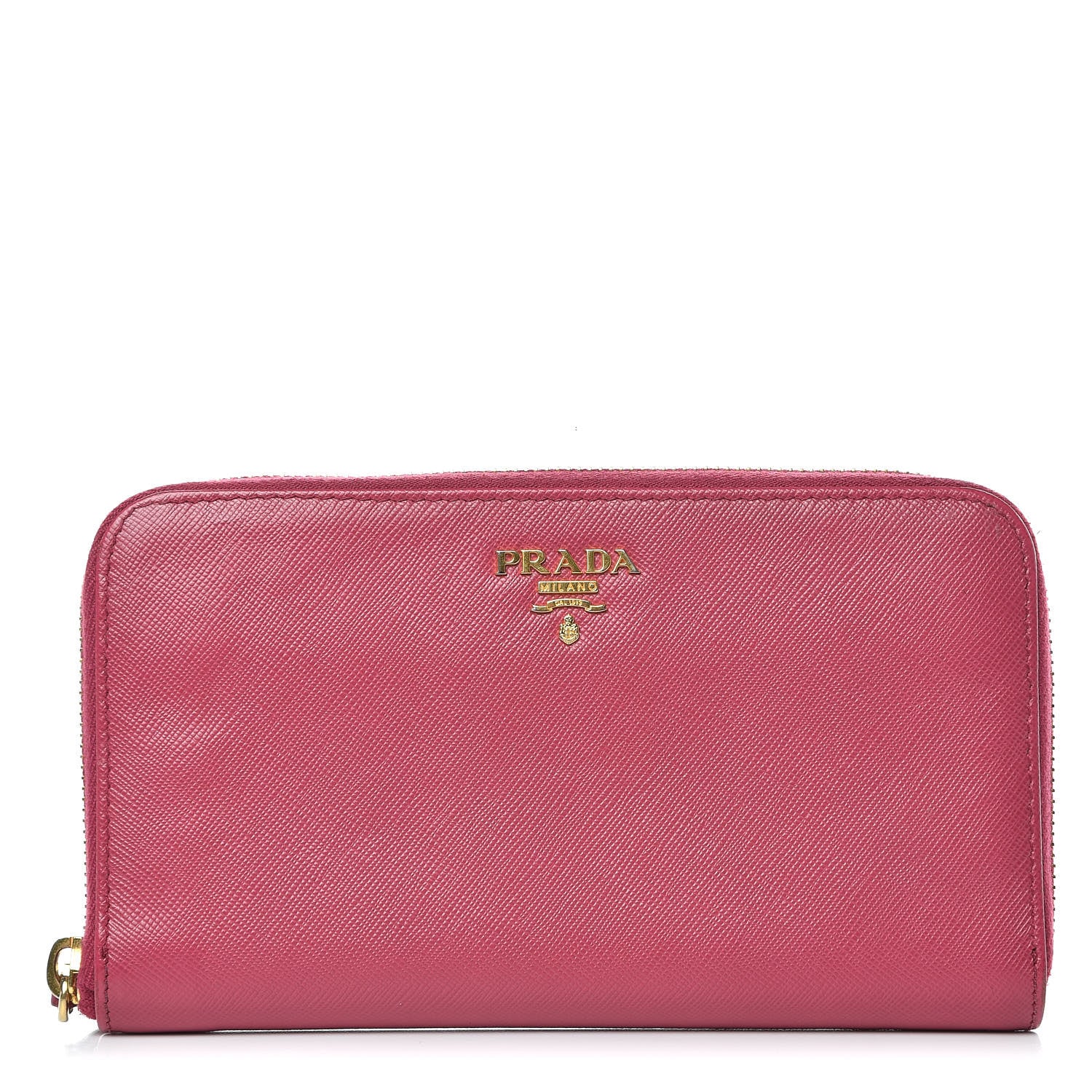 Prada Saffiano Colour Zip Around Wallet Peonia 1 of 12